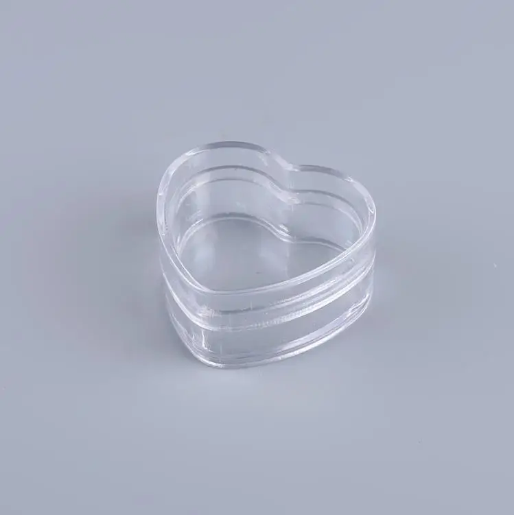 4g 5g Clear Plastic Cream Jar Small 4cc 5cc PS Containers With Lid Empty Heart Plum Shape Cosmetic Box  SN997