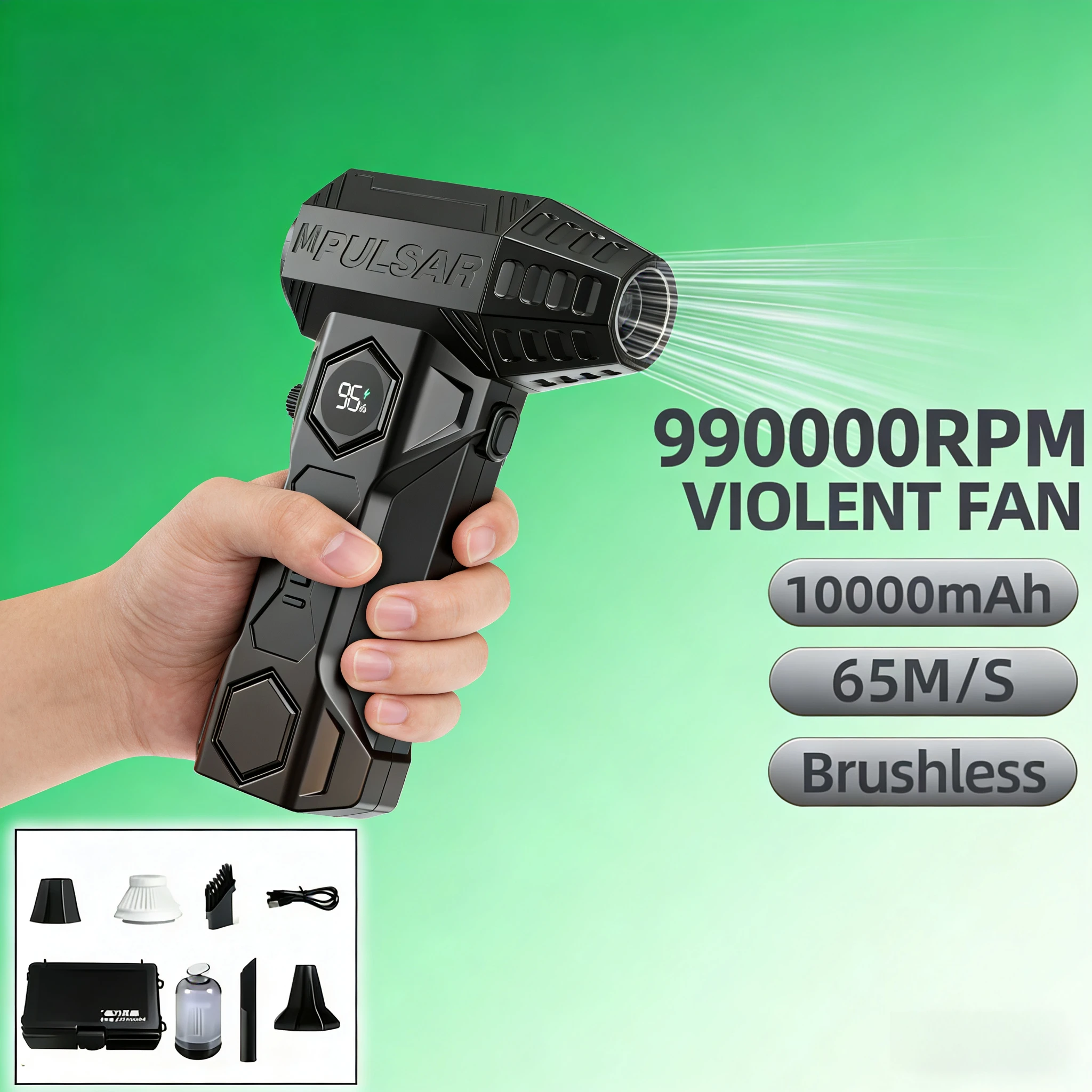 

X11Pro Turbo Jet Blower 580000RPM Powerful Air Blower for Car 10000mAh Mini Air Fan Turbo with Vacuum Kit Brushless Motor Air Up