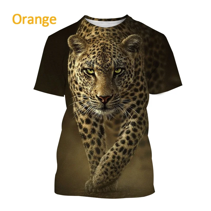 New Animal Leopard Short-sleeved T Shirt Men\'s Casual Fashion Streetwear T Shirt Unisex Harajuku Printed Top