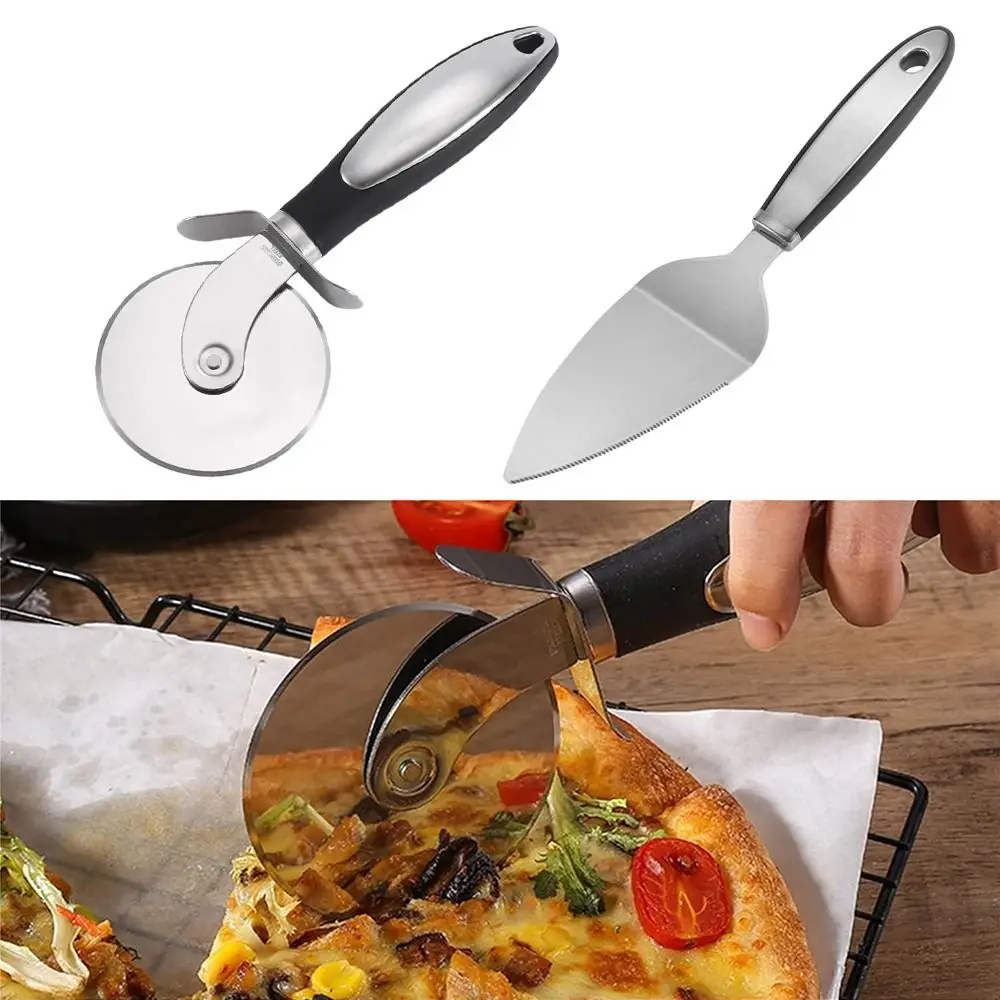 

Stainless Steel Pizza Cutters Wheel, Pizza Server Set, Super Sharp Pizza Slicer with Non Slip Rubber Handle Protective Cover