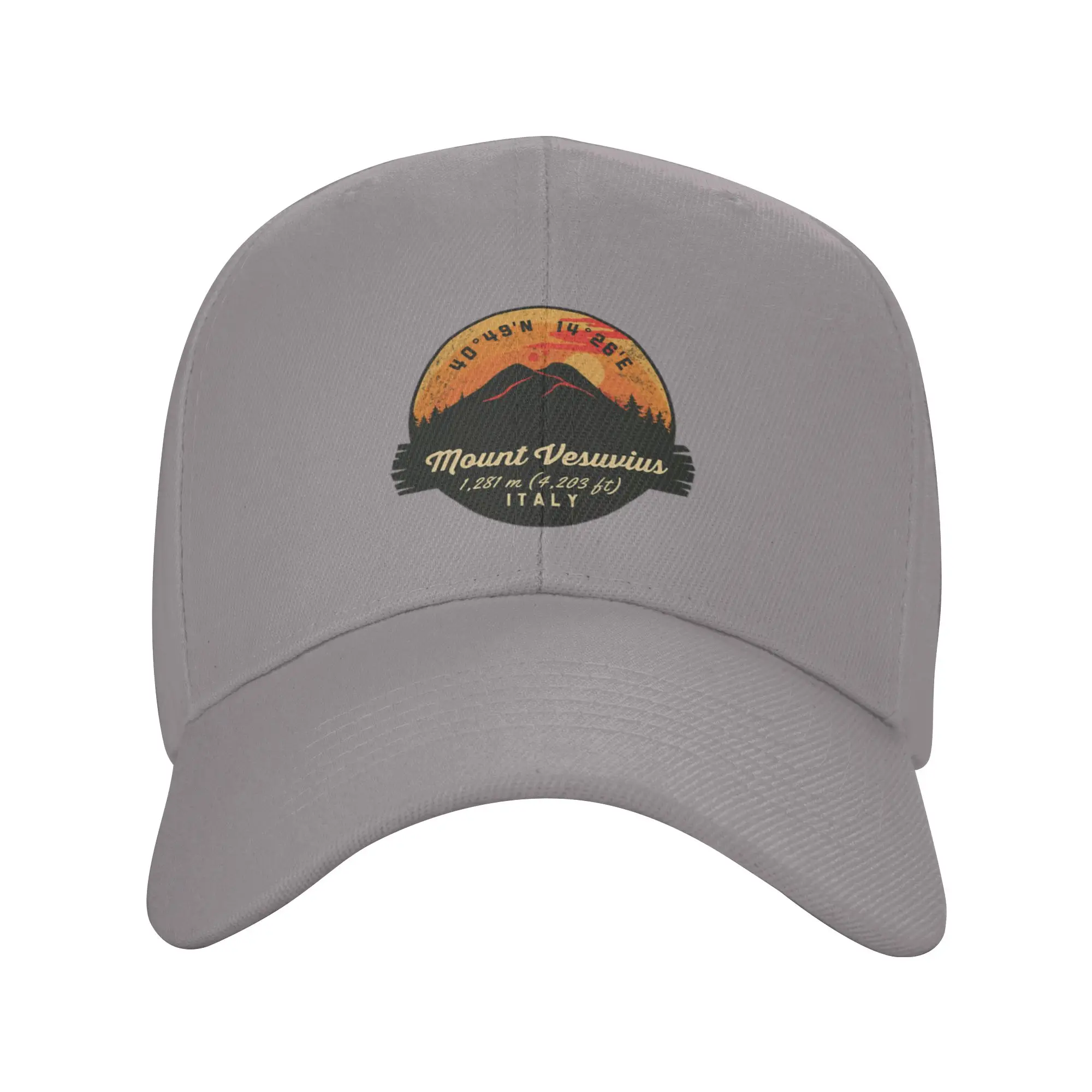 Hot Sale Mount Vesuvius Italy Volcano Souvenirs Badge Baseball Cap  Outdoor Accessory Baseball Cap  Parade Baseball Cap