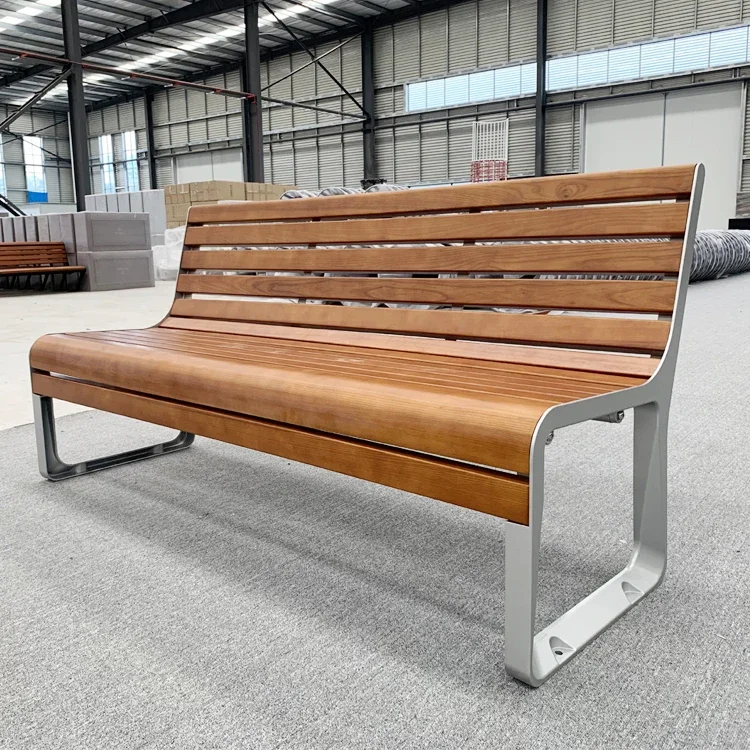 Manufacture Custom Public Patio Garden Bench Seat Wooden Outdoor Park Bench Heavy-duty Park Bench