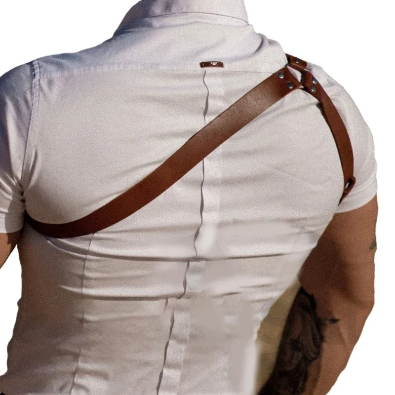 Sangle de Poitrine Punk en Cuir pour Homme, Ceinture SFP Réglable, brevGothique, Carnaval, ix, Accessoires de Costume