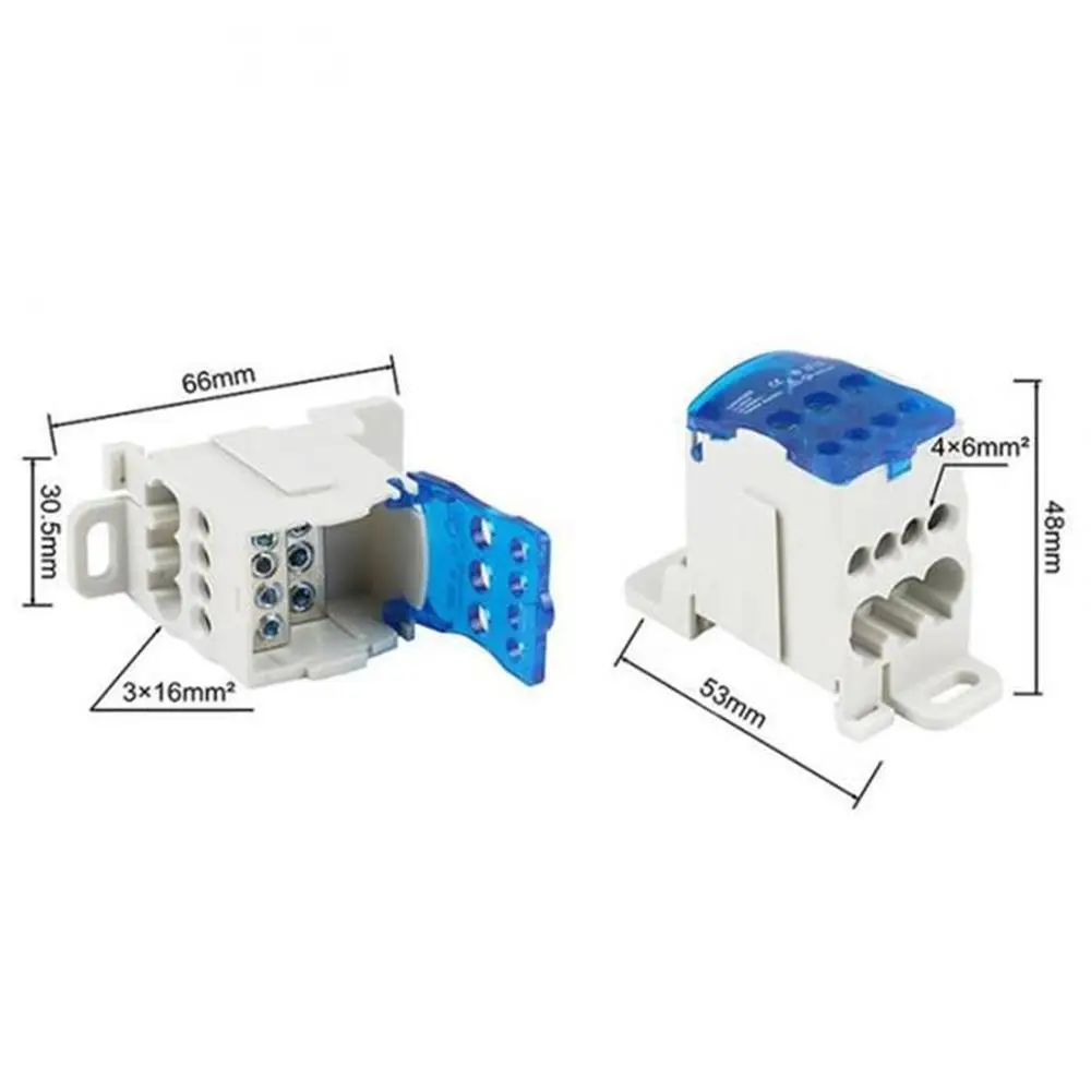 UKK 80A Din Rail Distribution Box Block One In Multiple Out Power Universal Electric Wire Connector Junction Box Terminal Block