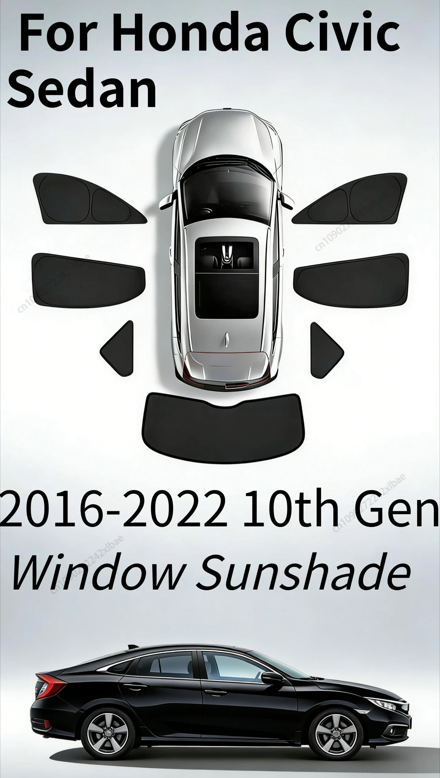 

Магнитная солнцезащитная шторка на окно автомобиля для Honda Civic Sedan 10-го поколения 2016-2022, сетчатая шторка на переднее стекло