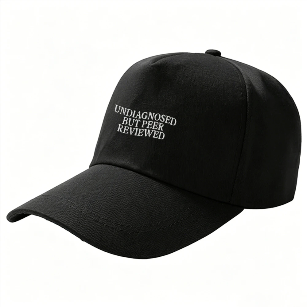 Casquette de baseball à visière incurvée avec slogan humoristique 'Undiagnosed But Peer Reviewed Letter', pour hommes et femmes, pour le quotidien, les activités de plein air et le style urbain