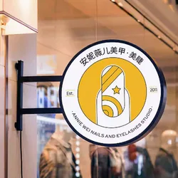 Custom Round light box advertised wall-mounted double-sided LED illuminated display Outdoor Waterproof Business Lightbox sign
