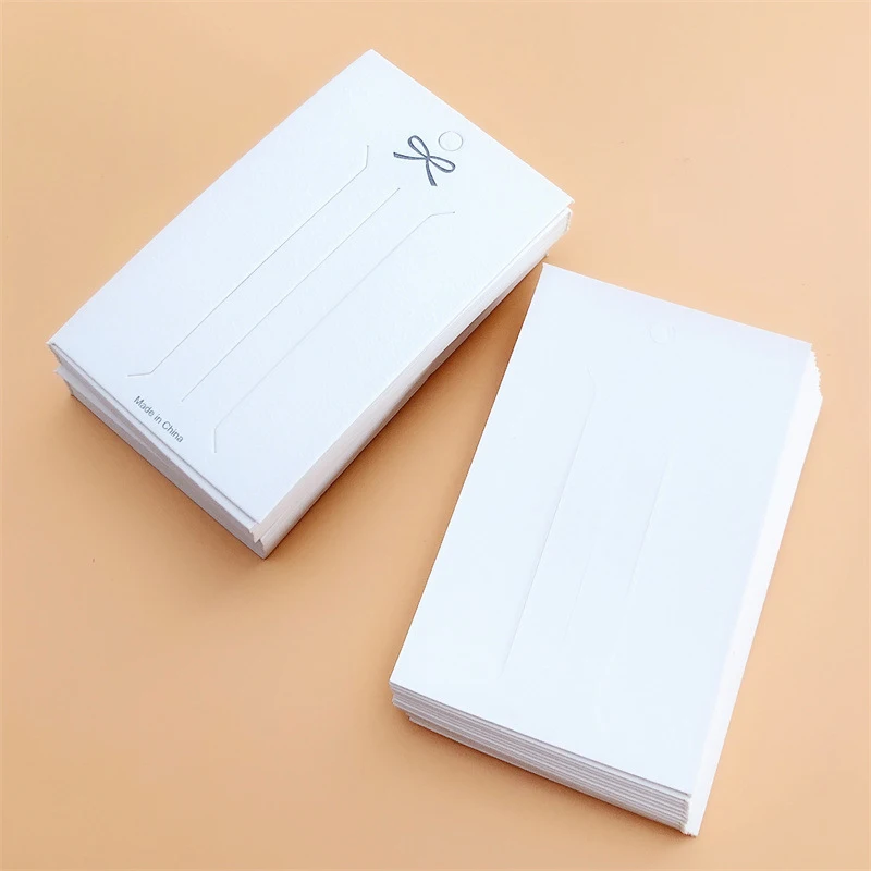 50PCS White hairpin card Trinket packaging hair display Cardboard Hair Clip