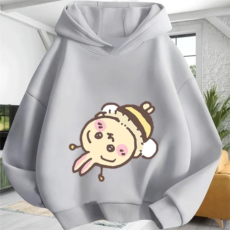 

Chiikawa Cartoon Print Warm Cotton Hoodie Kids Teens 2-14Y Autumn Winter Hot Sale
