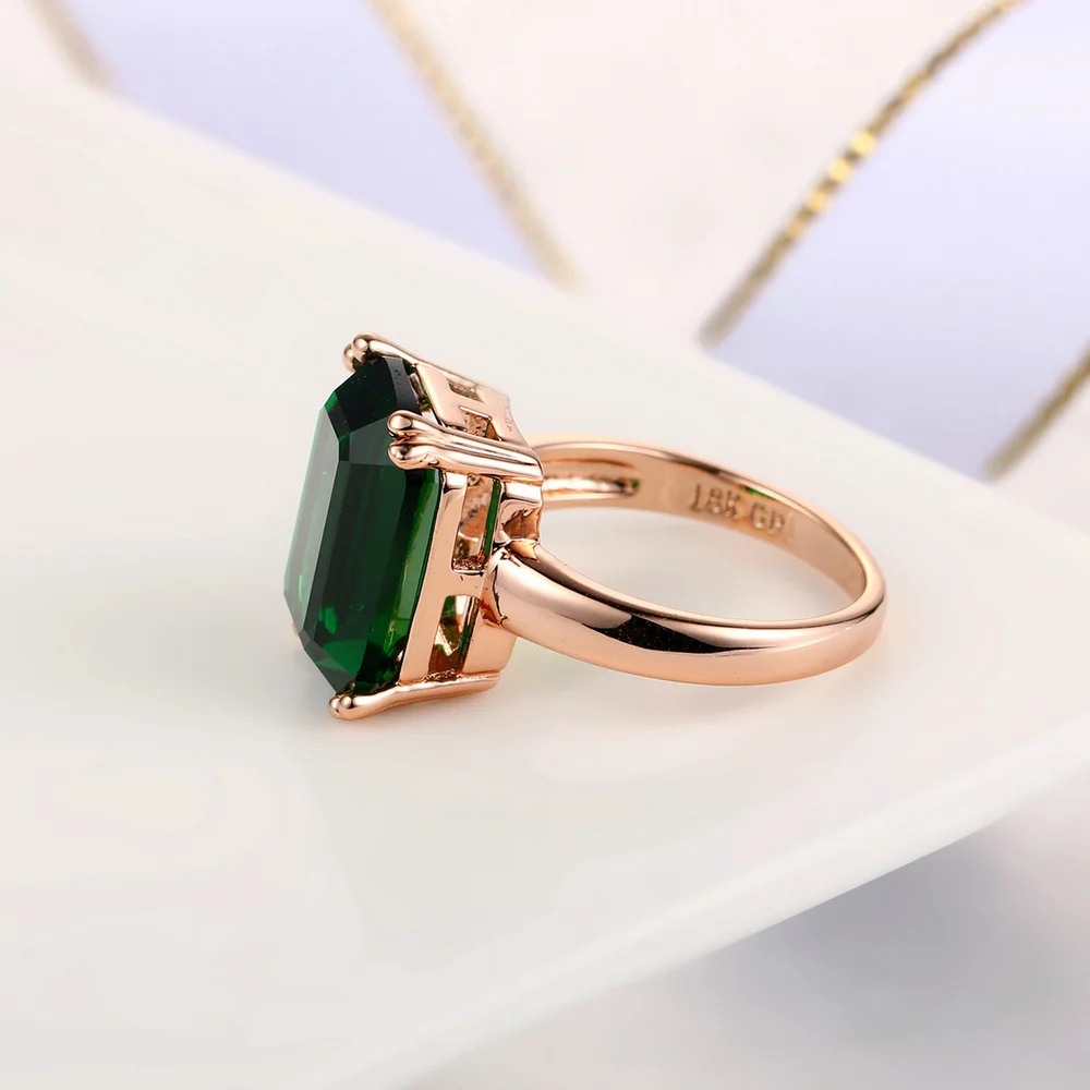 Top Quality Four Claw Big Crystal Elegant Rose Gold Color Ring Crystals From Austria Full Sizes ZYR700 ZYR701