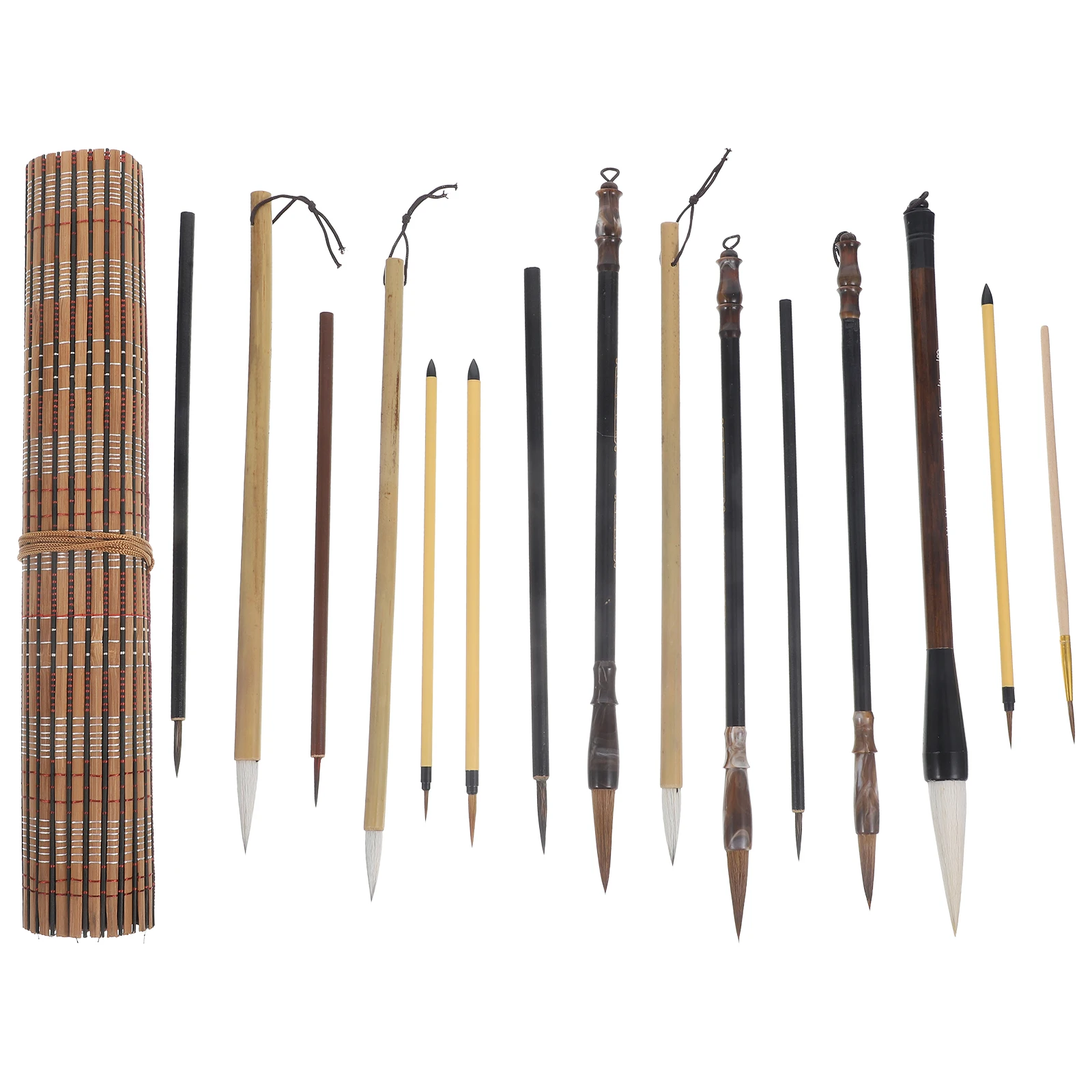 

1 set Calligraphy Brush Set Long Handle Soft Bristles for Artistic Creation Beginner Chinese Painting Writing Delicate Brushes