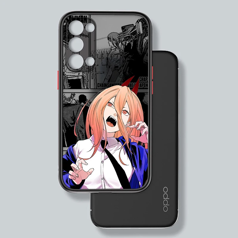 Anime Cool Art Chainsaw Man Frosted Translucent For OPPO X5 X3 A54S A5 A94 A16 A53S A57 A74 A72 A96 A98 A78 5G Cover Phone Case