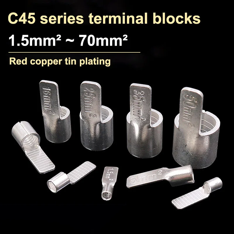 

200/100/50/20 Pcs Kit C45 1.5-70mm2 Copper Tin Plated DZ47 Circuit Breaker Plug Pin-Shaped Cable Wire Lug Insert Crimp Terminal