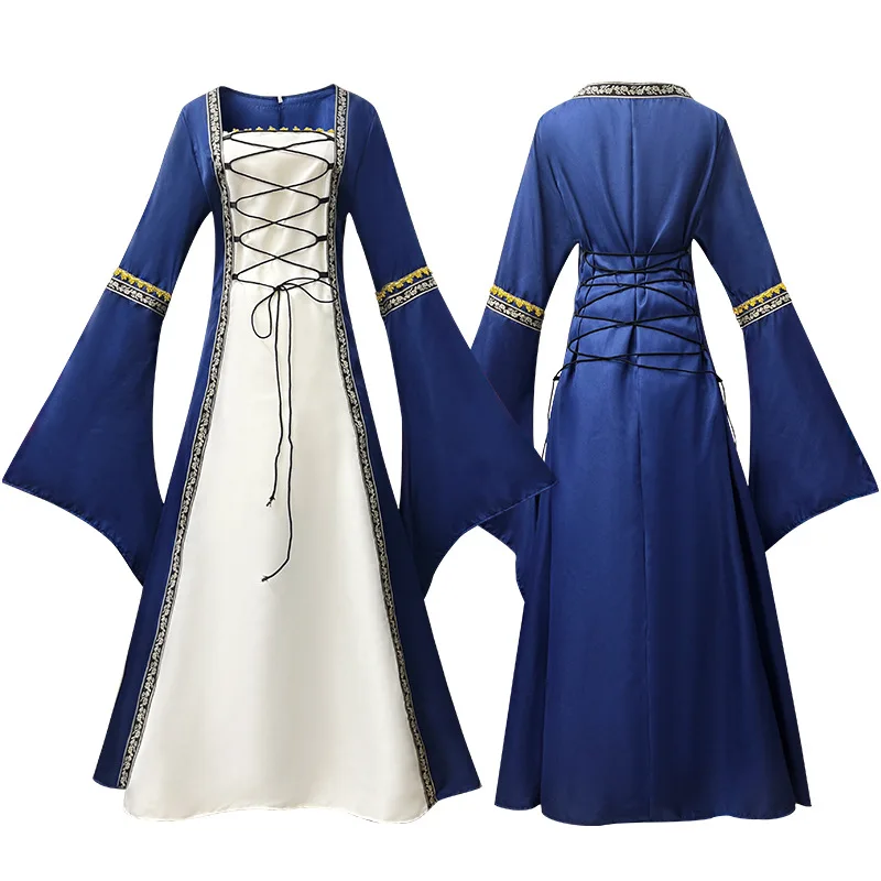 

loween Wi Long Sve Gown with Flared Sves And Lace Trim Stage Performance Women's Dr Traditional Chinese Sle L...