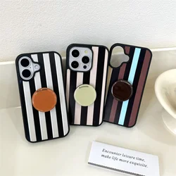 Color Stripes Polka Dot Magnetic Phone Case For iPhone 15 Pro 14 13 Pro Max 14pro Cover with Magsafe Holder Silicone Cute Cases