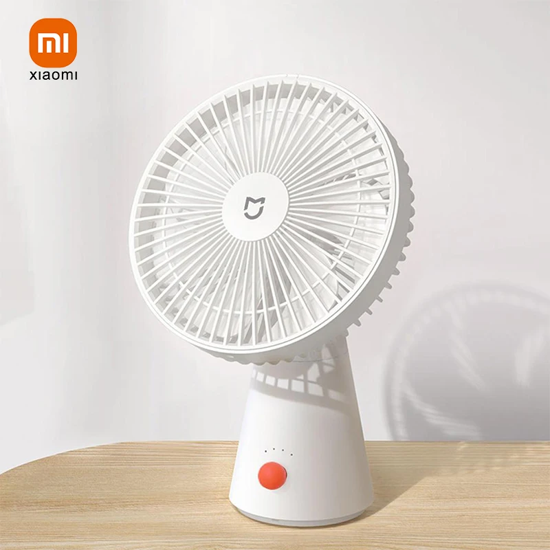 XIAOMI Mijia Portable Desk Fan USB Rechargeable Handheld Mini Electric Fans Cordless Air Cooling Small Fan 4 Gears Speed