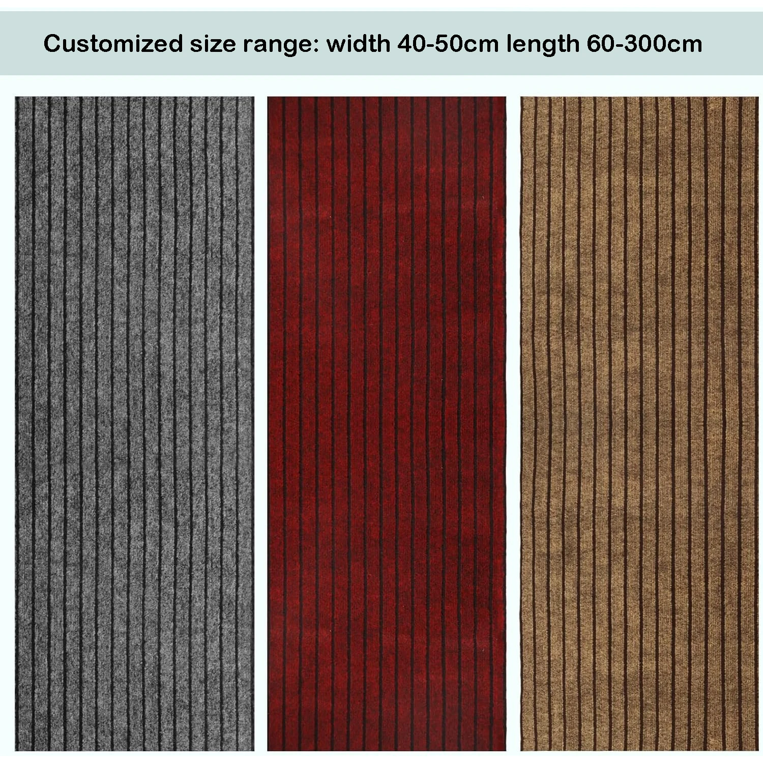 سجادة باب مخططة منزلية، سجادة أرضية المطبخ، غير قابلة للانزلاق ومقاومة للماء، سهلة التنظيف، يمكن تخصيص القطع المجاني