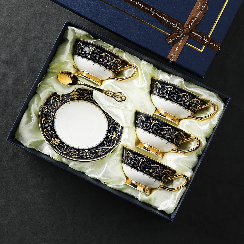 Export-Grade Vintage English Tea Set - Bone China Coffee Cup & Saucer, European-Style Ceramic Gift for Afternoon Tea