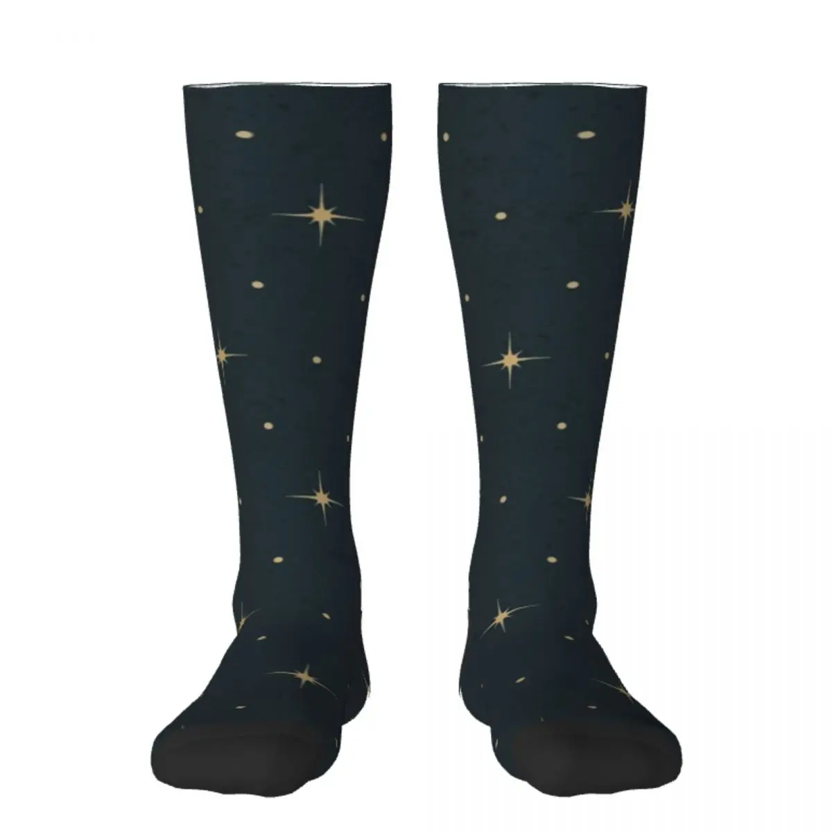 

Blue and Gold Vintage Stars Socks crazy sheer New year's hip hop Designer Man Socks Women's