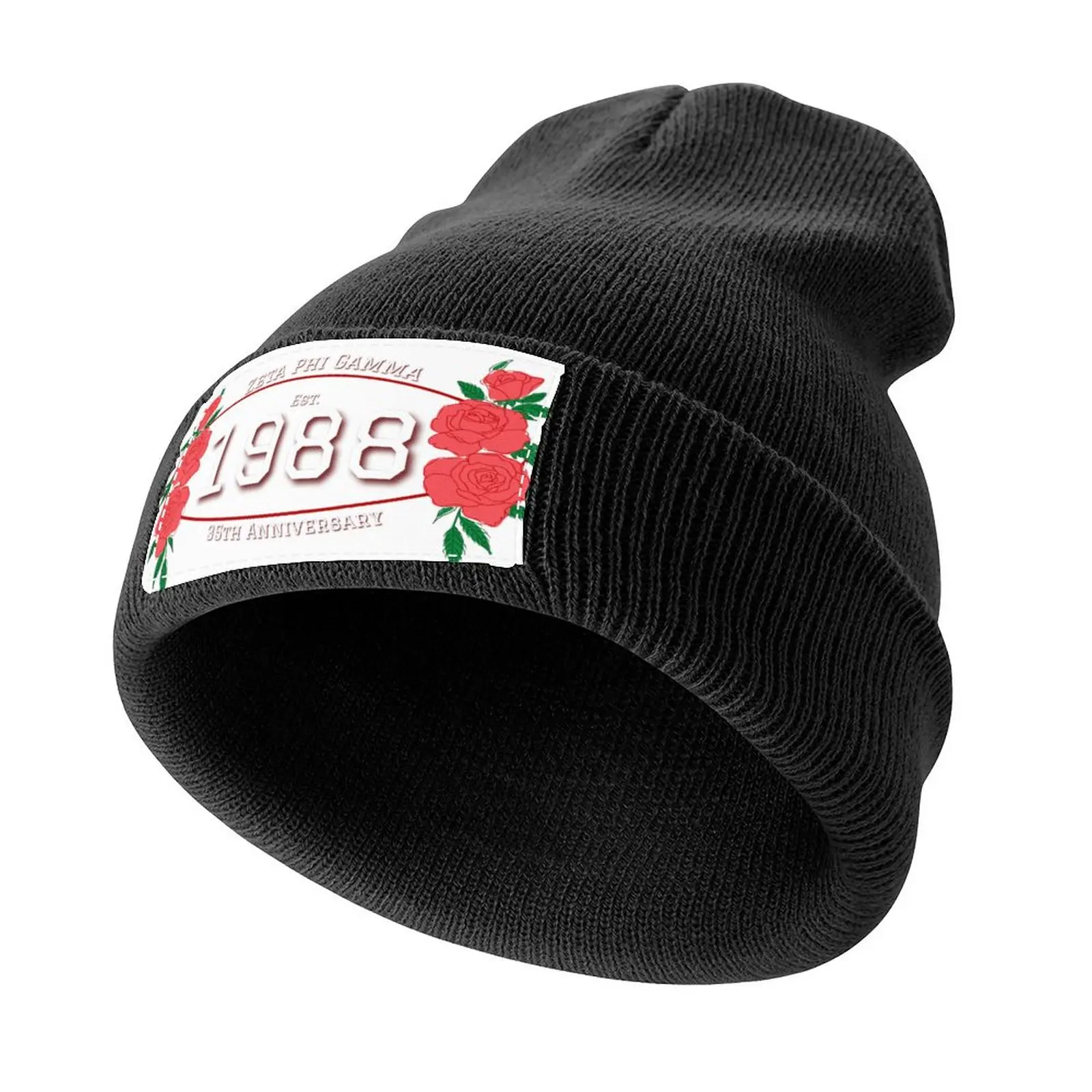 Zeta Phi Gamma Anniversary (black) Knitted Cap Thermal Visor Sunscreen black Luxury Woman Men's