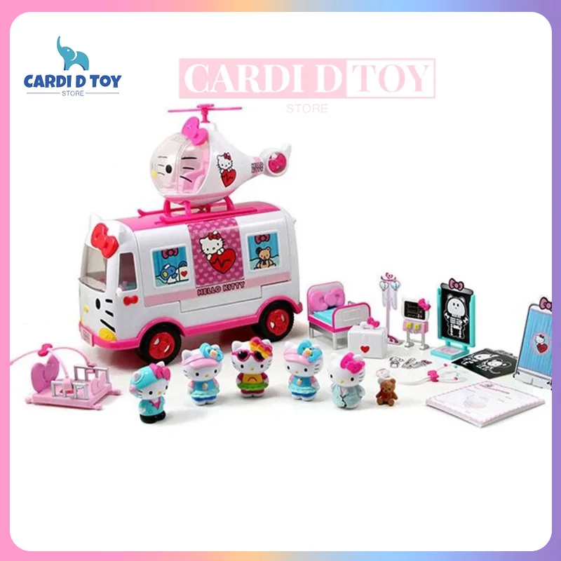 

Hello Kitty Peripheral Toys Children's Pretend Play Simulation Rescue Airplane Ambulance Educational House Role Play Kids Gifts