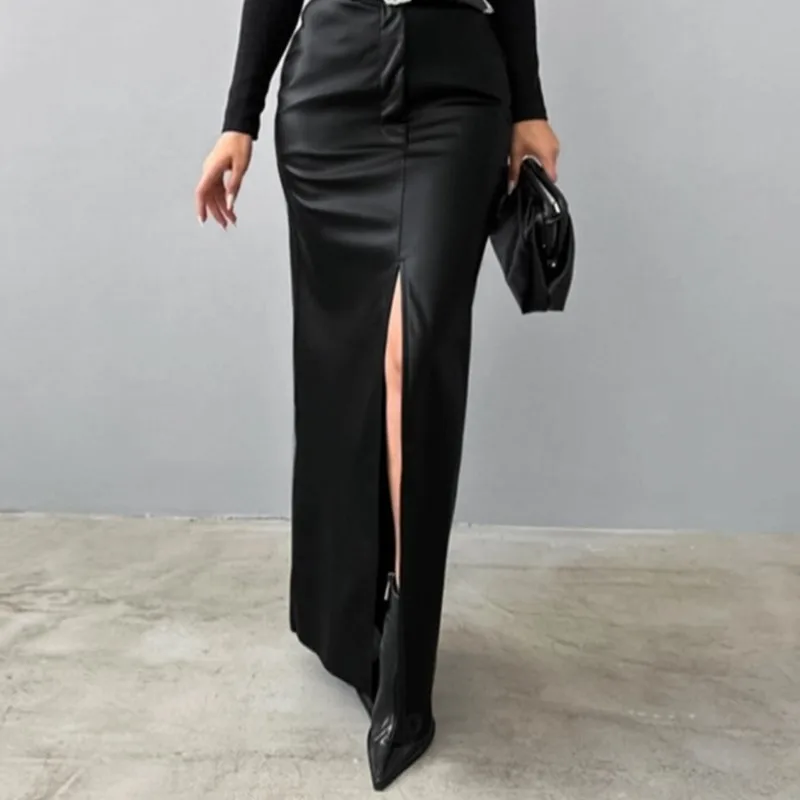 2026 New Women's Autumn And Winter Half Body Leather Skirt Slim Fit Sexy Fashion Temperament Banquet Style Niche Half Body Skirt