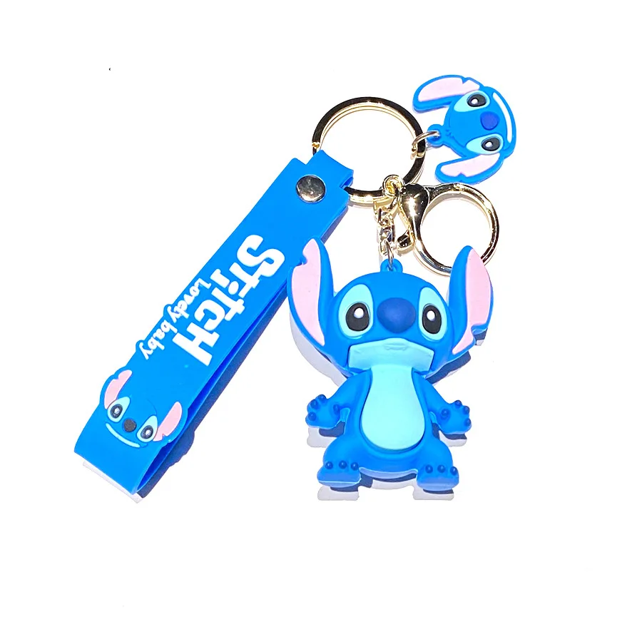 5Set 20PCS Wholesale Stitch Disney Keychain Figure Toy Cute Supple Cartoon Character Toy Keychain Pendant Fan Kid Birthday Gifts