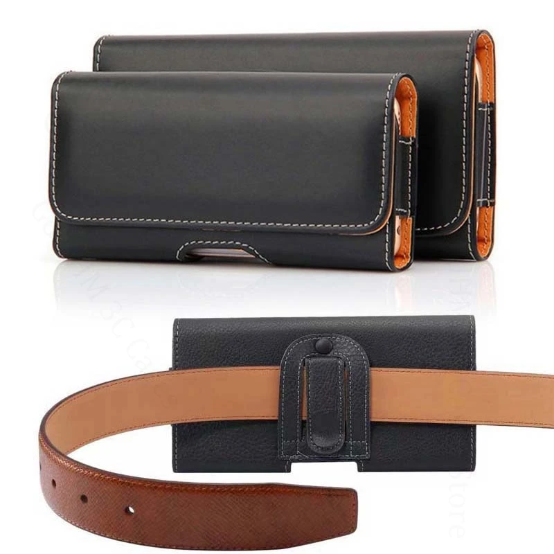 For Sony Xperia 1 VII Soft Leather Flip Case Waist Bag Xperia 10 VI 5V 5 II Phone Pouch Holster Belt Cover Xperia 1 IV 10 5 III