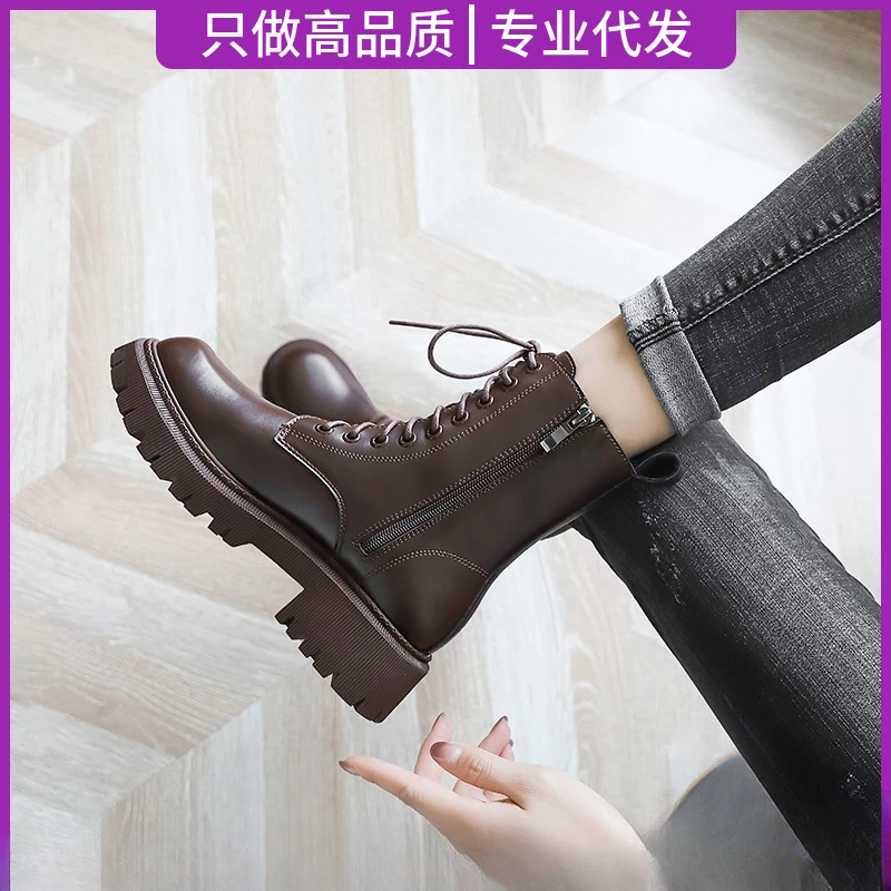 2024 European and American Women\'s Fashion New Style with Velvet Thick Bottom Short Boots    5526