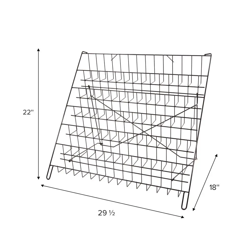 

6-ярусная черная проволочная настольная подставка для журналов, книг, комиксов, брошюр и карточек, 22x29x18 дюймов (высота x ширина x глубина)