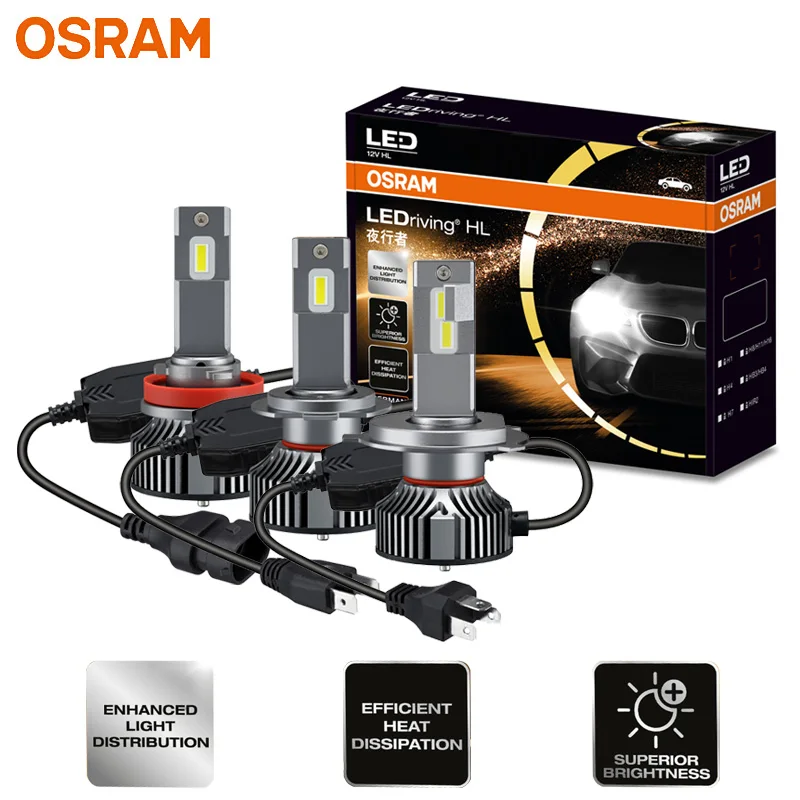 OSRAM LED H4 H7 YXZ LEDriving Car Headlight 90W 9000lm H1 H8 H11 H16 9012 9005 9006 HB3 HB4 HIR2 6000K White LED Auto Lamps, 2X