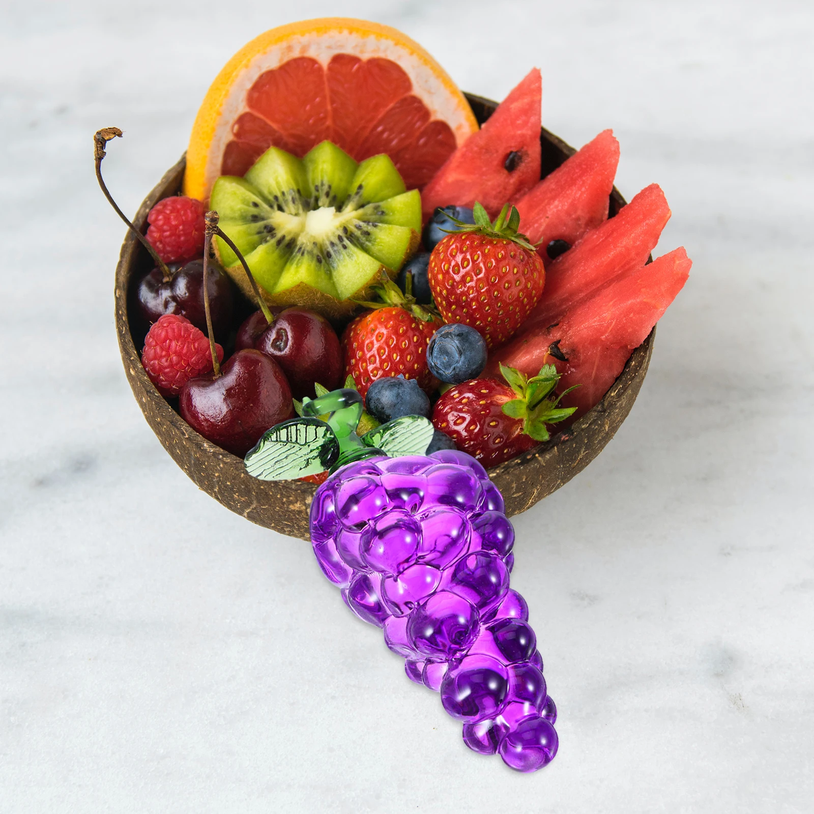 

Artificial Grapes for Decoration Lifelike Crystal Fruit Ornament Home Office Desktop Tabletop Decor Faux Grape Craft Decoration