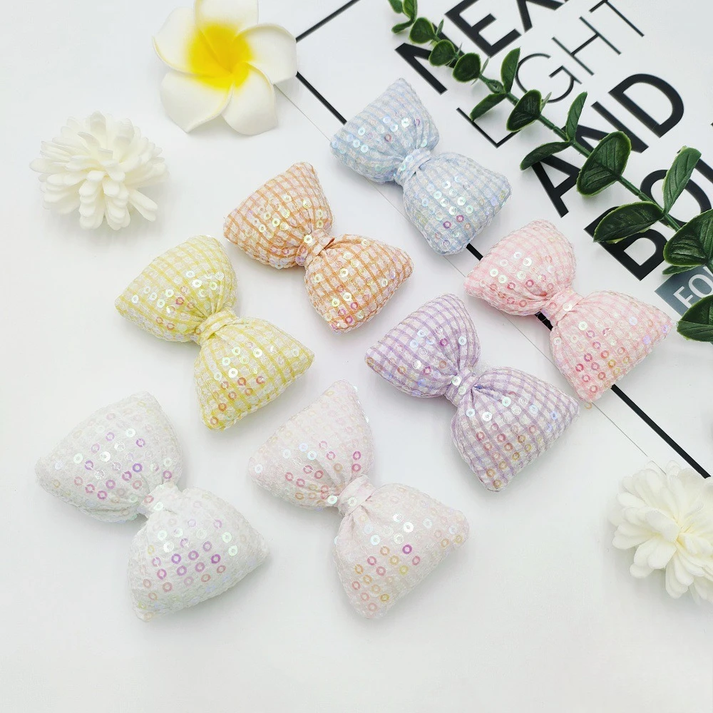 

10pcs Sequin-filled Cotton Bow Accessories