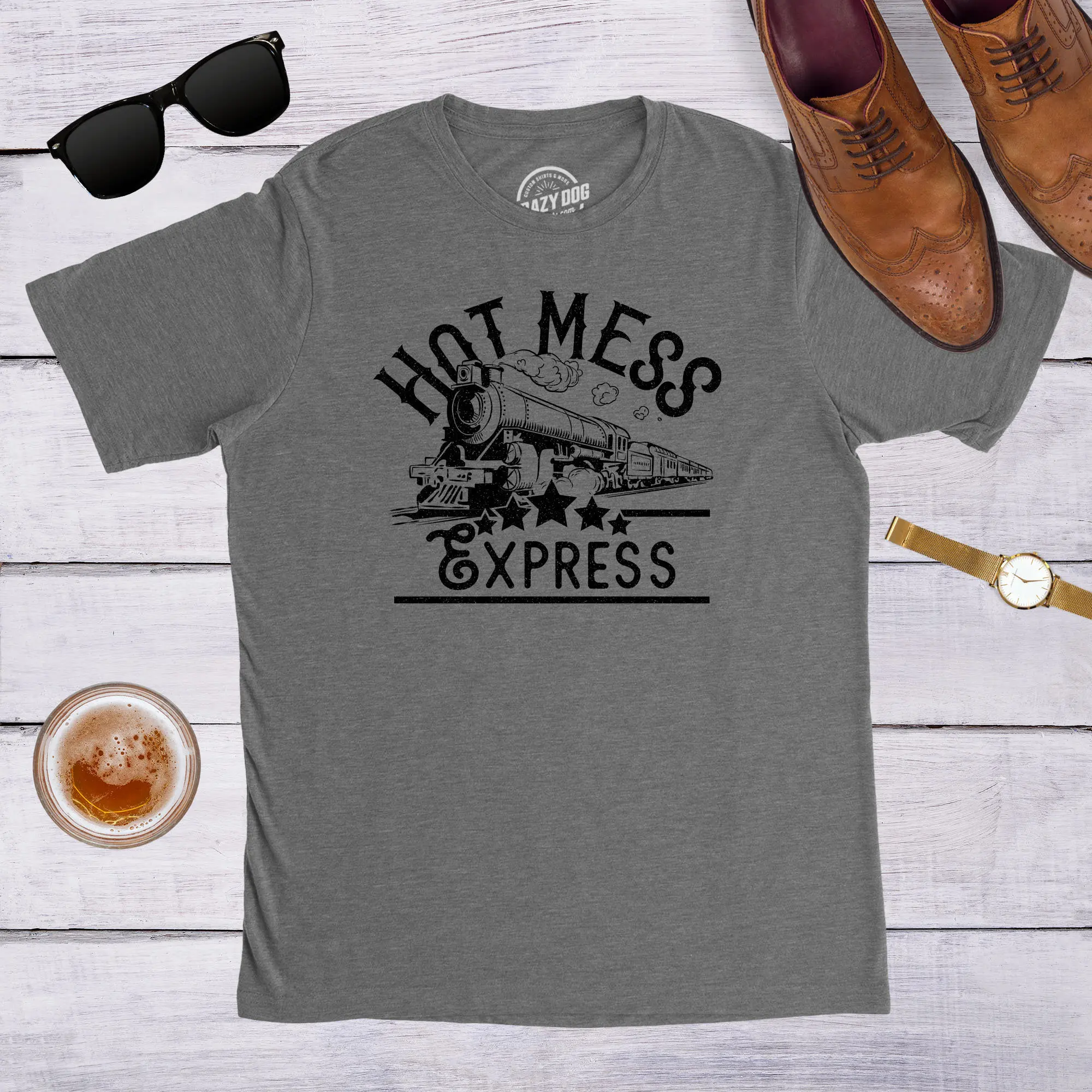 Hot Mess Express Train T Shirt Funny Sizing Life Update Sarcastic Rude Dad