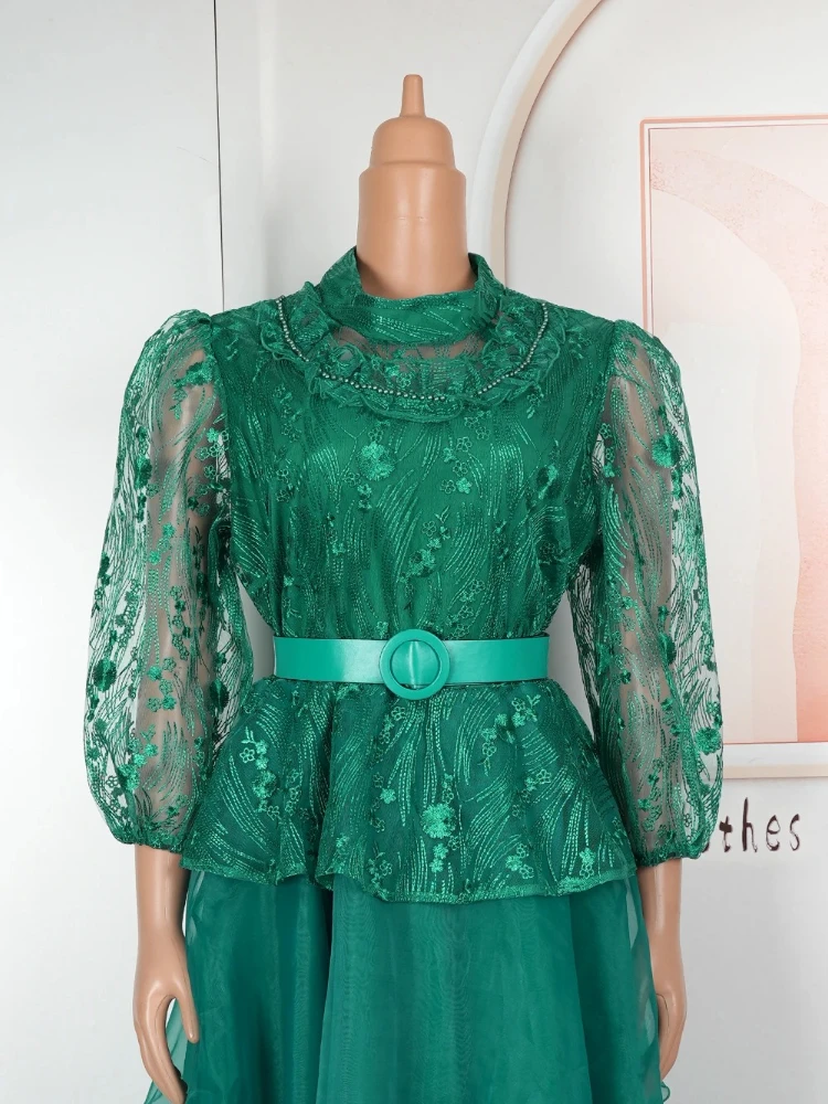 

African Dress Women Fashion Elegant Clothing Plus Size Summer Autumn Wedding Party Lace Dressing 2025 New Turkey Luxury Robe