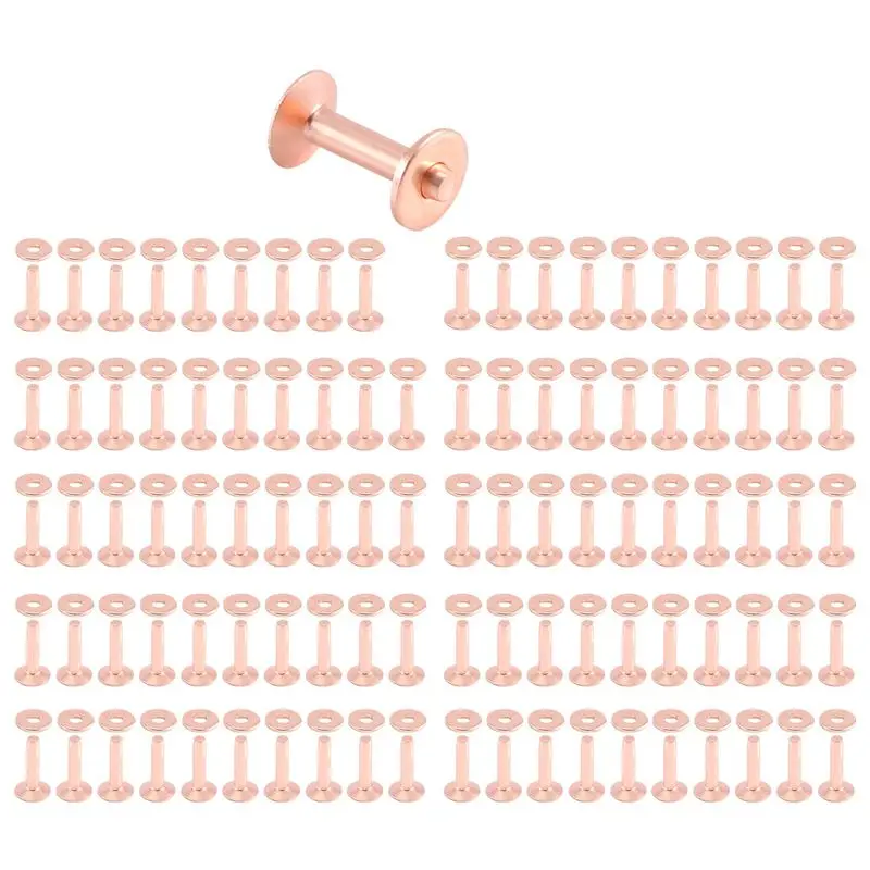 

A53Q-100 Sets Copper Rivets And Burrs Washers Leather Copper Rivet Fastener For Collars Leather DIY Craft Supplies