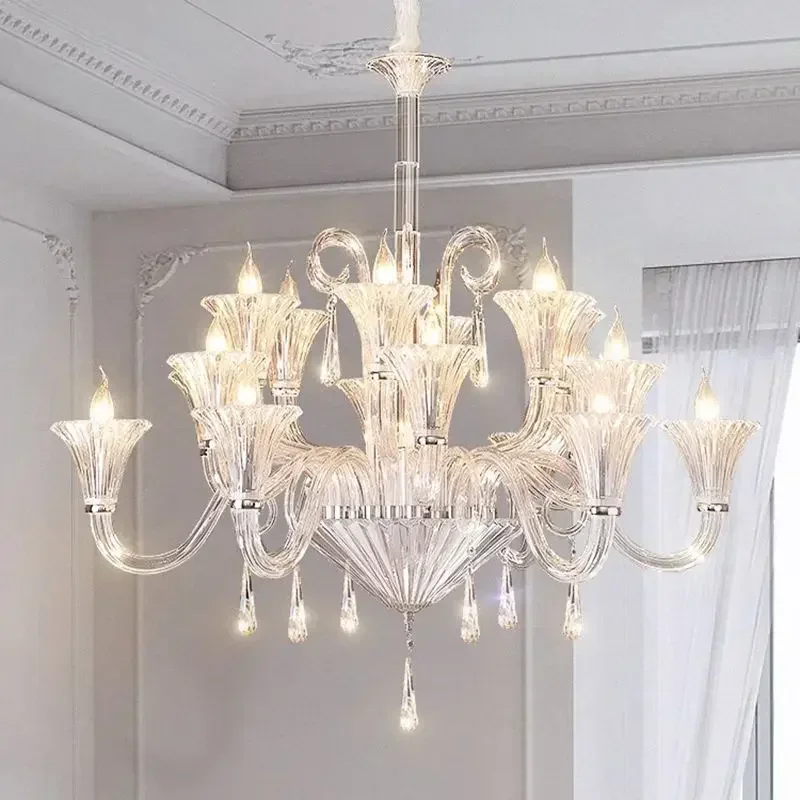 Luxury Crystal Chandelier Creative LED Candle Design for Living Room  Lighting