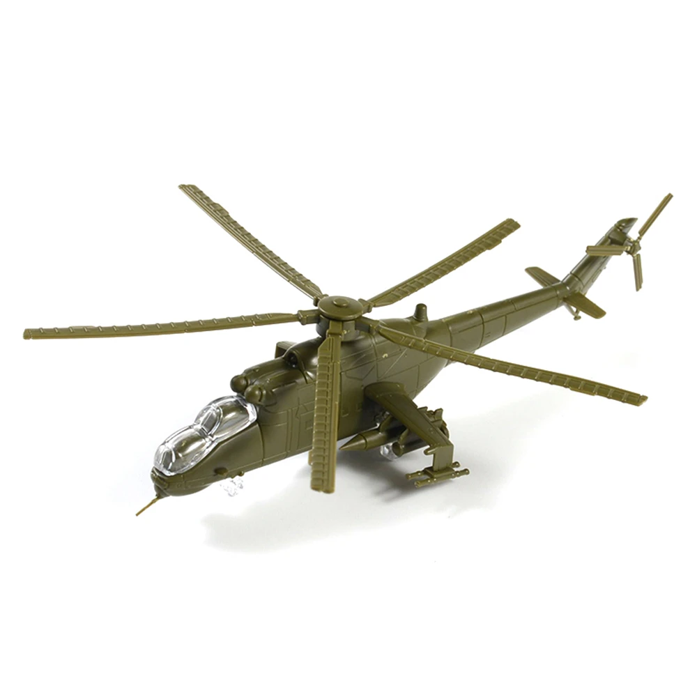 Mini Puzzle Building Toys 1/144 Scale Soviet MI-24V Helicopter Gunship Assembly Airplane Plastic Military Model Children\'s Gift