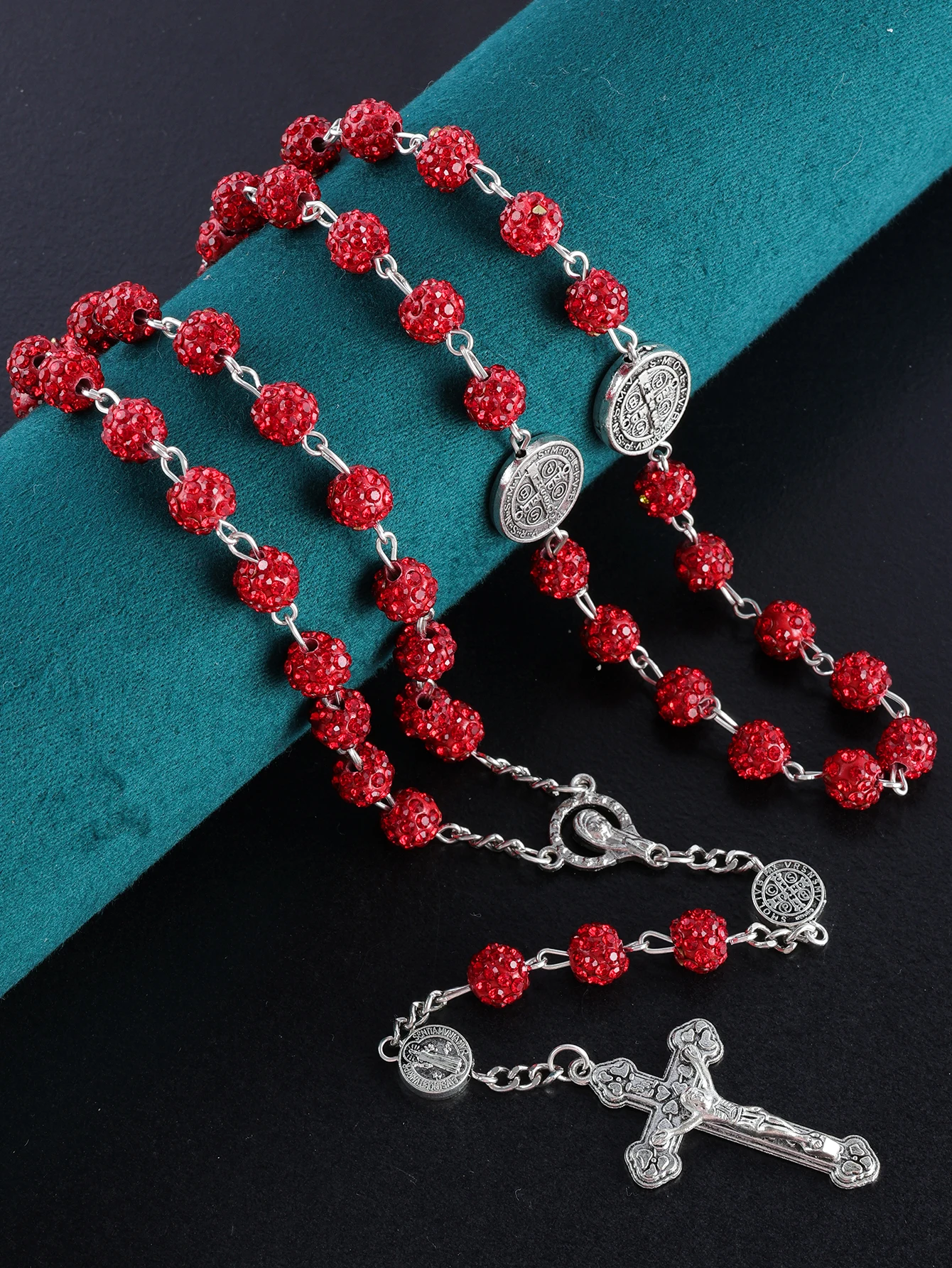 1 Stück Retro Religiöser Persönlichkeits-Rosenkranz für Männer und Frauen, Klassisch Mehrfarbig Handgefertigt Hochwertig 8mm Rosenkranz-Halskette Schmuckgeschenk – Detail 6