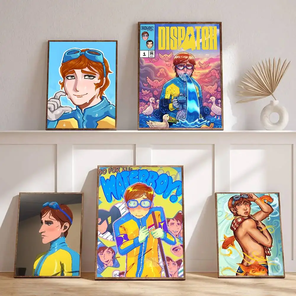 D-Dispatch W-Waterboy Game Poster Sticker Print Waterproof Wall Art For Living Room Bedroom Home Decor