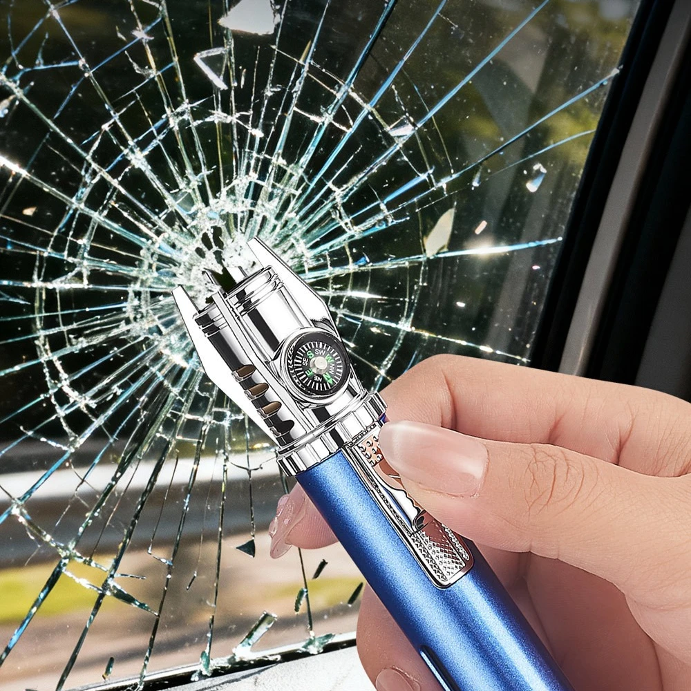 Pistolet de pulvérisation gonflable Compact et multifonctionnel, coupe-vent, avec boussole, briquet d'urgence pour la survie à l'extérieur des fenêtres cassées