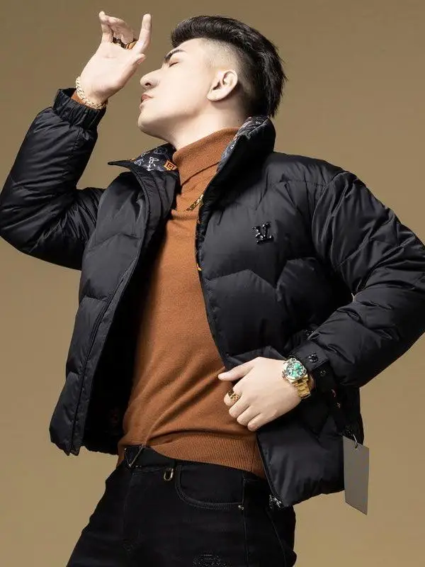 

Lightweight Faionable Men's down Jaet ort Sle White Du Feather Warm Cold Resistant Stand Collar Winter Outerwear
