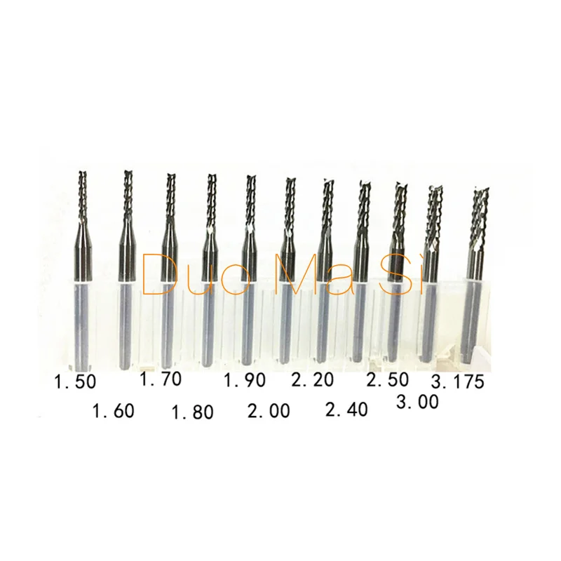 0.5-3.175mm PCB Milling Cutter 3.175mm Shank CNC Router Bit Carbide End Mill CNC PCB Milling Bits Cutter For Engraving Machine