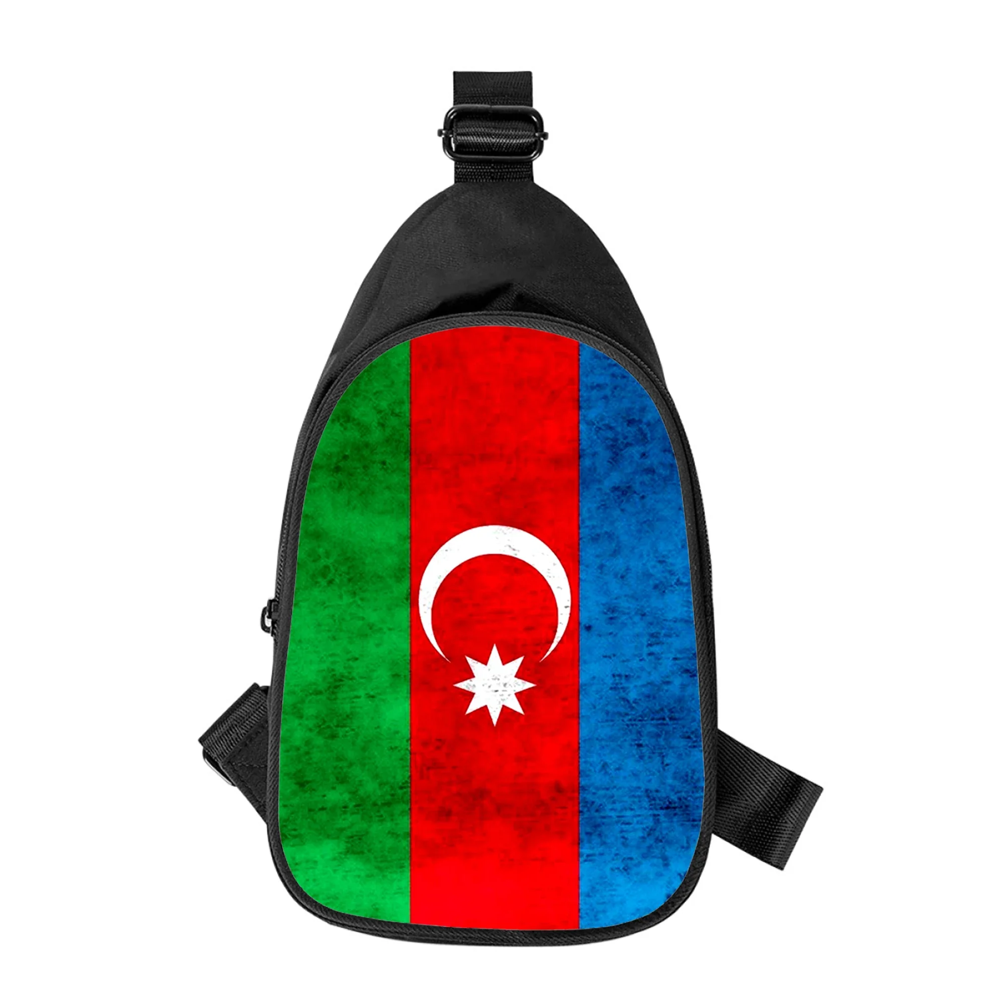 

Azerbaijan National flag Print New Men Cross Chest Bag Diagonally Women Shoulder Bag Husband School Waist Pack Male chest pack