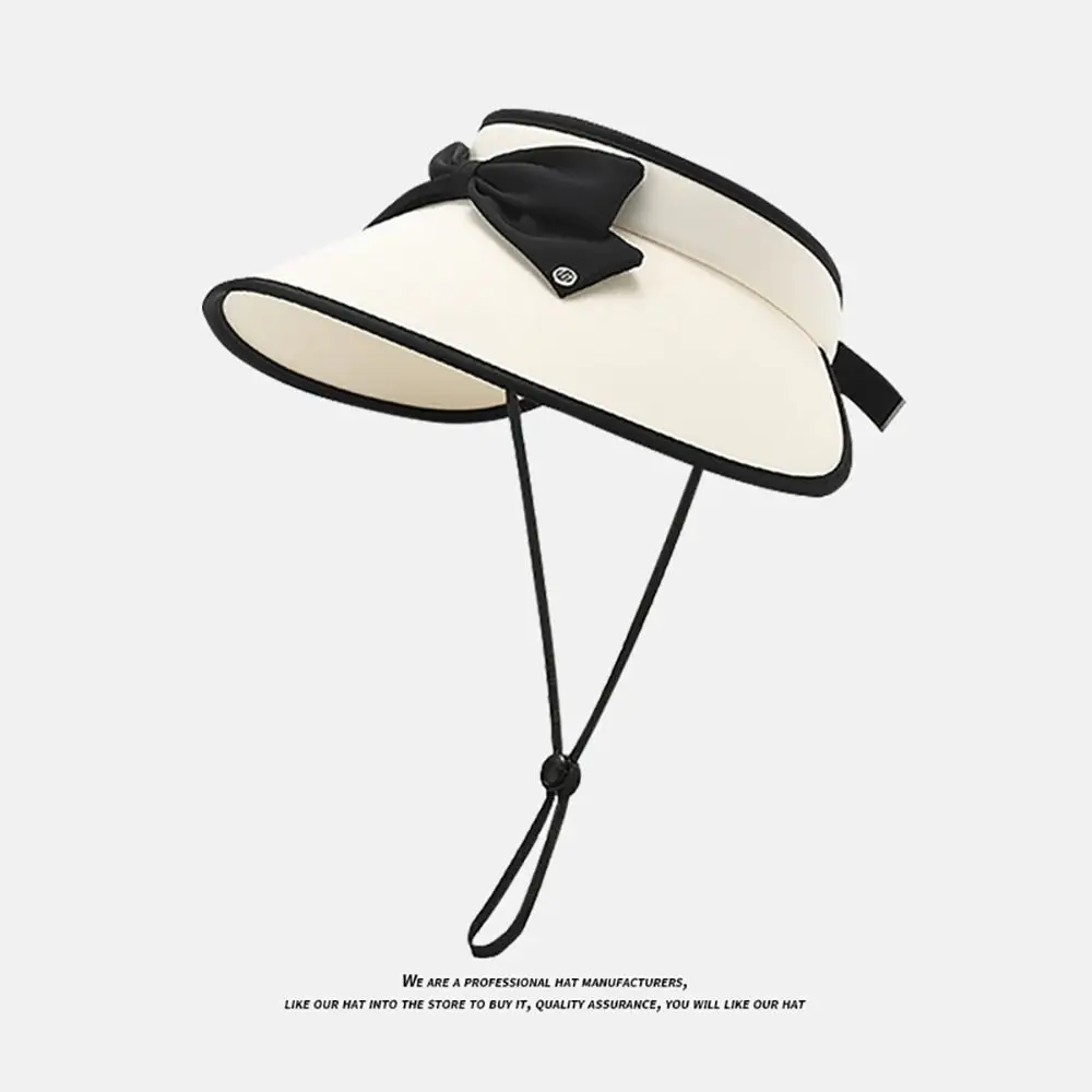 Wide Brim Sun Hat Summer Foldable Drawstring Bucket Hat Adjustable Ponytail Quick-drying Visors