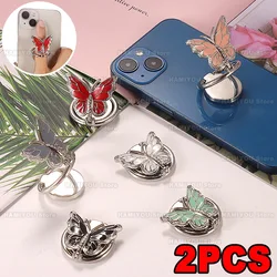 Butterfly Foldable Ring Finger Holder Luxury Portable Desktop Bracket Diamond-encrusted Universal Phone Holder For iphone XIAOMI