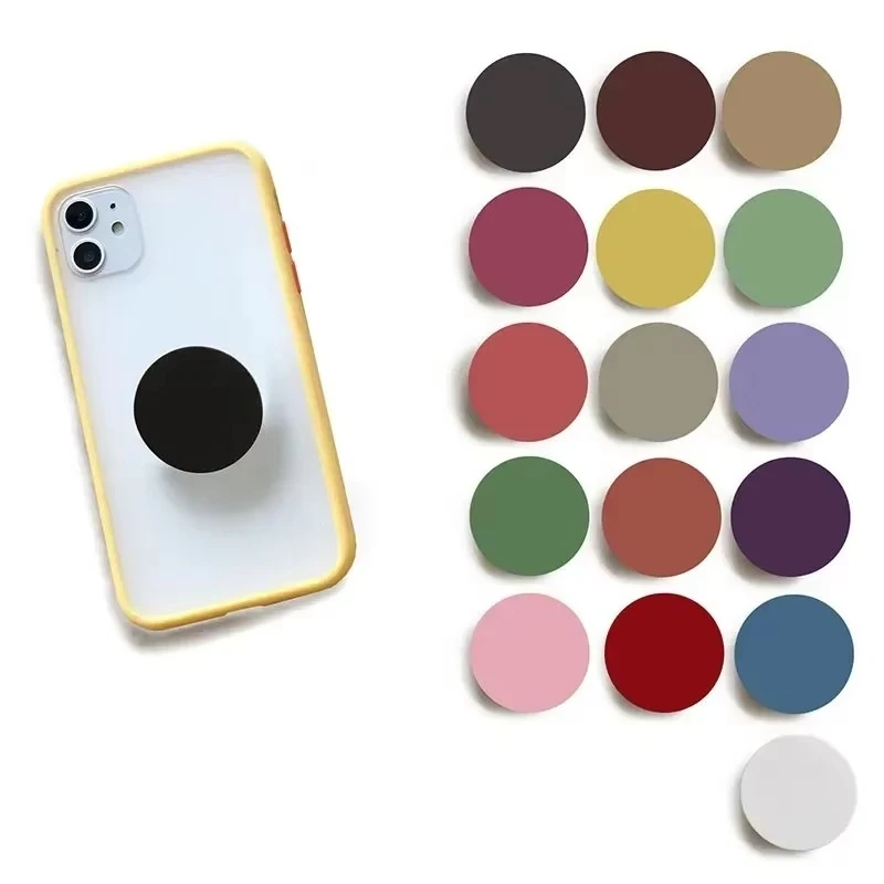 

1/2/3/4Pcs High Quality Solid Color Mobile Phone Holder, Circular Mobile Phone Accessory, Retractable And Foldable Holder