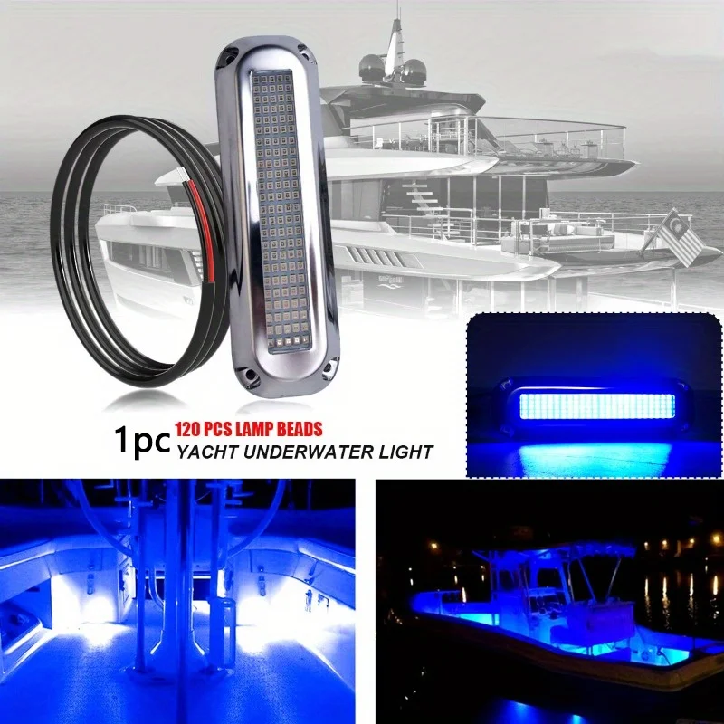 1pc 120LED RV LED Light Yacht Light Stainless Steel Underwater Light Boat Light Truck Lights