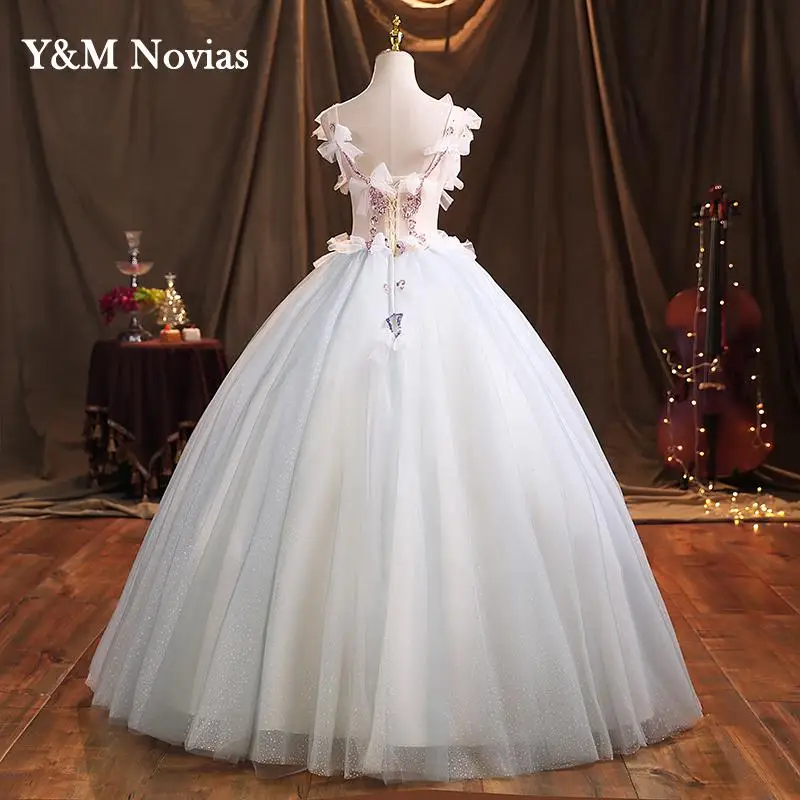 فستان Quinceanera أنيق سكوب حفلة موسيقية الكرة ثوب بلا أكمام الحلو الأزهار طباعة زهرة حجم كبير Vestido De 15 Anos Debutante