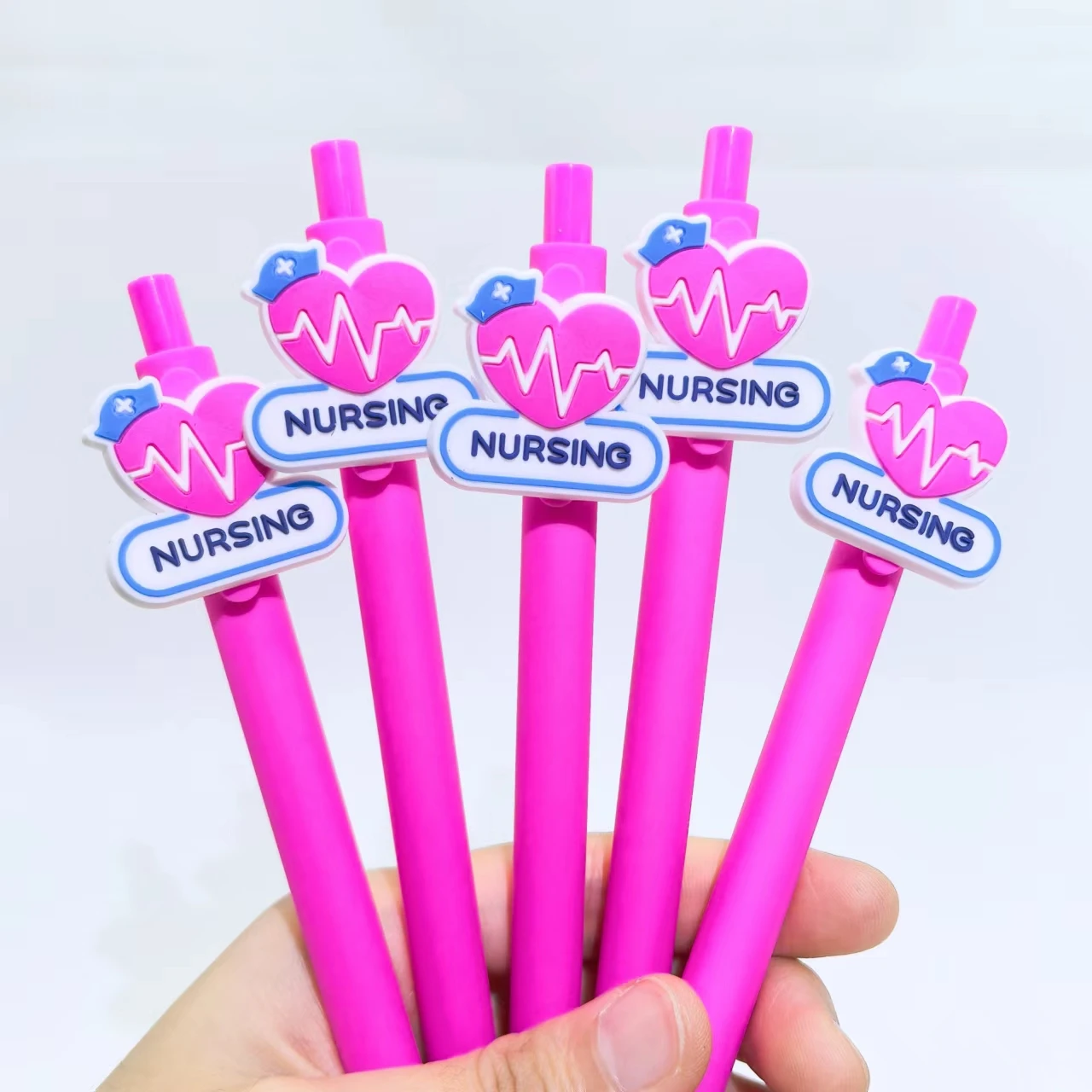 10PCS Doctor's Pens in Pink Series, Medical Neutral Pens, Solid Color Medical Nursing Day Series, Random Style Ballpoint Pens.